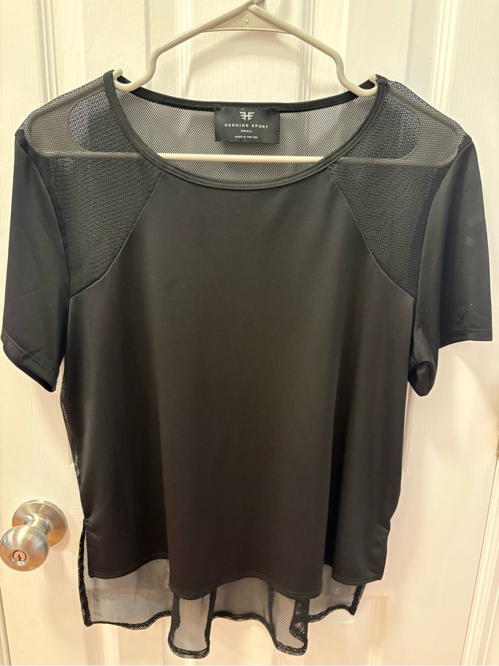 Heroine Sport Black Mesh-Panel Active Tee